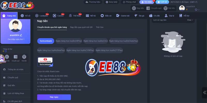 Hướng dẫn cách nạp tiền EE88 chi tiết nhất